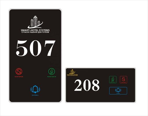 Touch Screen Hotel Doorplate Switch with 5 Years Warranty 258*86*7mm Size and Crystal Tempered Glass Panel