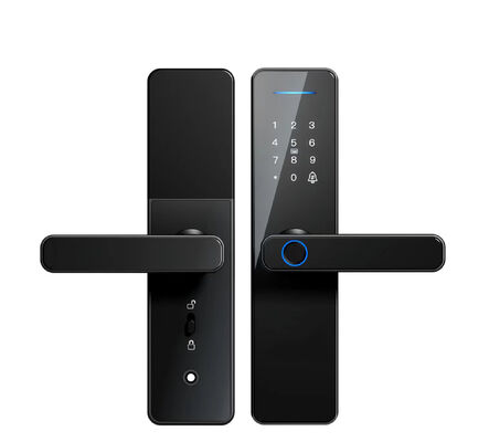 Qleung Classic Black S811 Smart Door Lock with 8 Languages CE ROHS Certification and Semiconductor Fingerprint