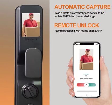 QL-S924MAX 3D Face Tuya Wifi Cerradura Inteligente Fingerprint Password Key Code Smart Door Lock with Camera