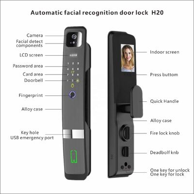 Digital 10 Languages 3D Face Tuya Wifi APP Lock Password Key Code Biometric Fingerprint Smart Automatic Lock