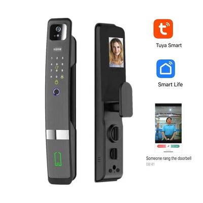 Qleung S924 Max 10 Language 3D Face Tuya APP Lock Password Key Code Biometric Fingerprint Smart Cloud Wood/Aluminum Door Lock
