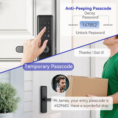 QLEUNG S851 Handle Fingerprint Tuya Smart Home Door Lock Tuya Door Lock Password Card Key Unlocking