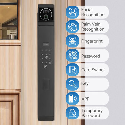 Tuya Smart Lock with 3D Face Recognition Palmprint LCD Display Keyless Entry Security