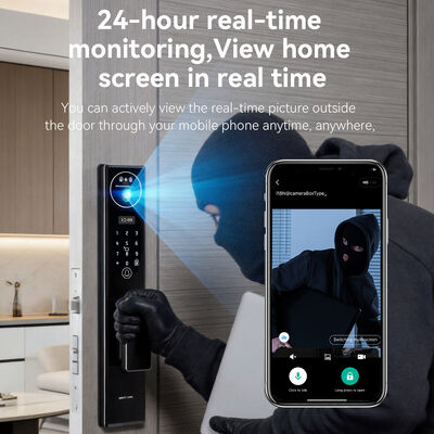 Advanced  3D Face Recognition S555 Smart Door Lock featuring CNC Process Aluminum Alloy construction Tuya Active Video Calling Smart Lock