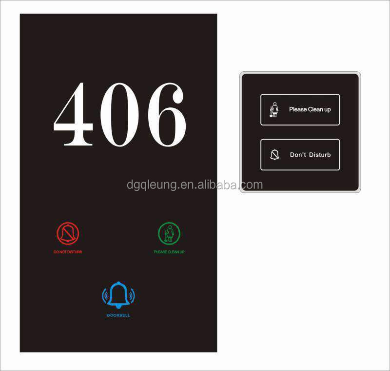 Hotel Electronic Doorplate with 5 Years Warranty Standard 86 Bottom Box and Touch Control for Hotel Room Service