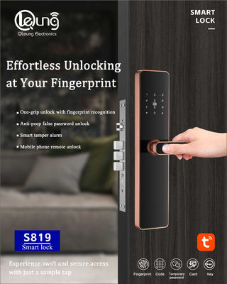 6068 Мортизатор отпечатков пальцев дверной замок Tuya TTlock Wifi APP необязательно