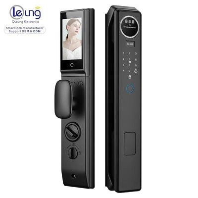 Qleung S959MAX Лицо биометрическое видео вызов распознавание отпечатков пальцев Ключевая карта Tuya приложение полностью автоматический смарт-замок двери