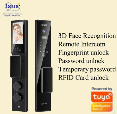 Qleung S555Max Face ID Video Intercom Fingerprint Recognition Card Ключевой код Tuya App Дистанционное управление Умный замок двери
