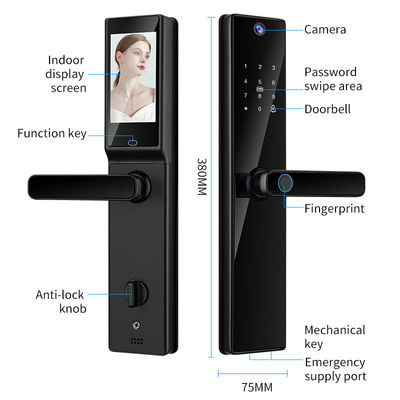 Qleung Tuya Wifi Remote Control HD Камера Видео Интерком Карта отпечатков пальцев Код Ключ S819-2Max Умный дверной замок