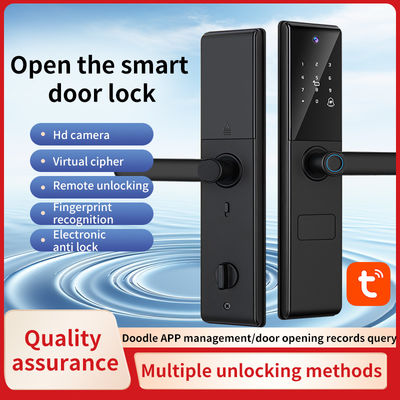 Qleung S829max Tuya Wifi APP Камера дистанционного управления отпечаток пальца Пароль Карта Ключ Умный дверной замок для дома Отель офис